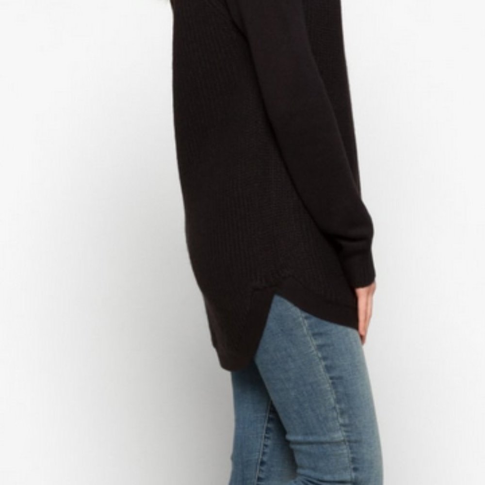 Black Rowca Cotton Blend Crew Neck Pullover XL - RD Style